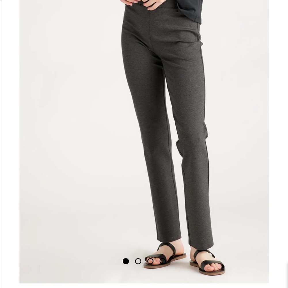 Quince ultra-stretch ponte straight leg pant - charcoal